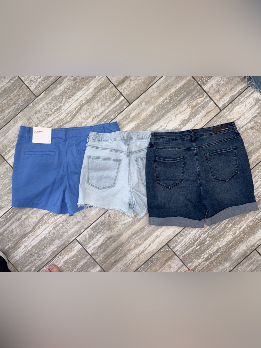 3 pairs sz 10 Women’s Shorts NWT Loft Blue, Universal Thread cutoff, DKNY denim - Picture 2 of 5